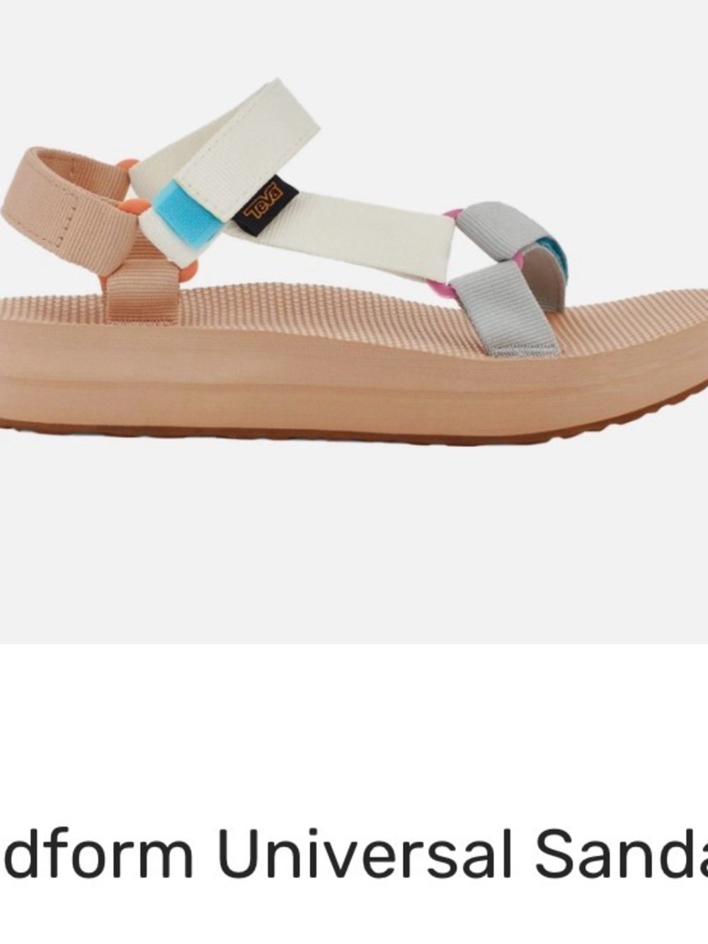 Teva Sandal in Peach, Cream, Gray and Aqua Accents